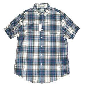 J.Crew Mens Short Sleeve Secret Wash Cotton Poplin Shirt Size M